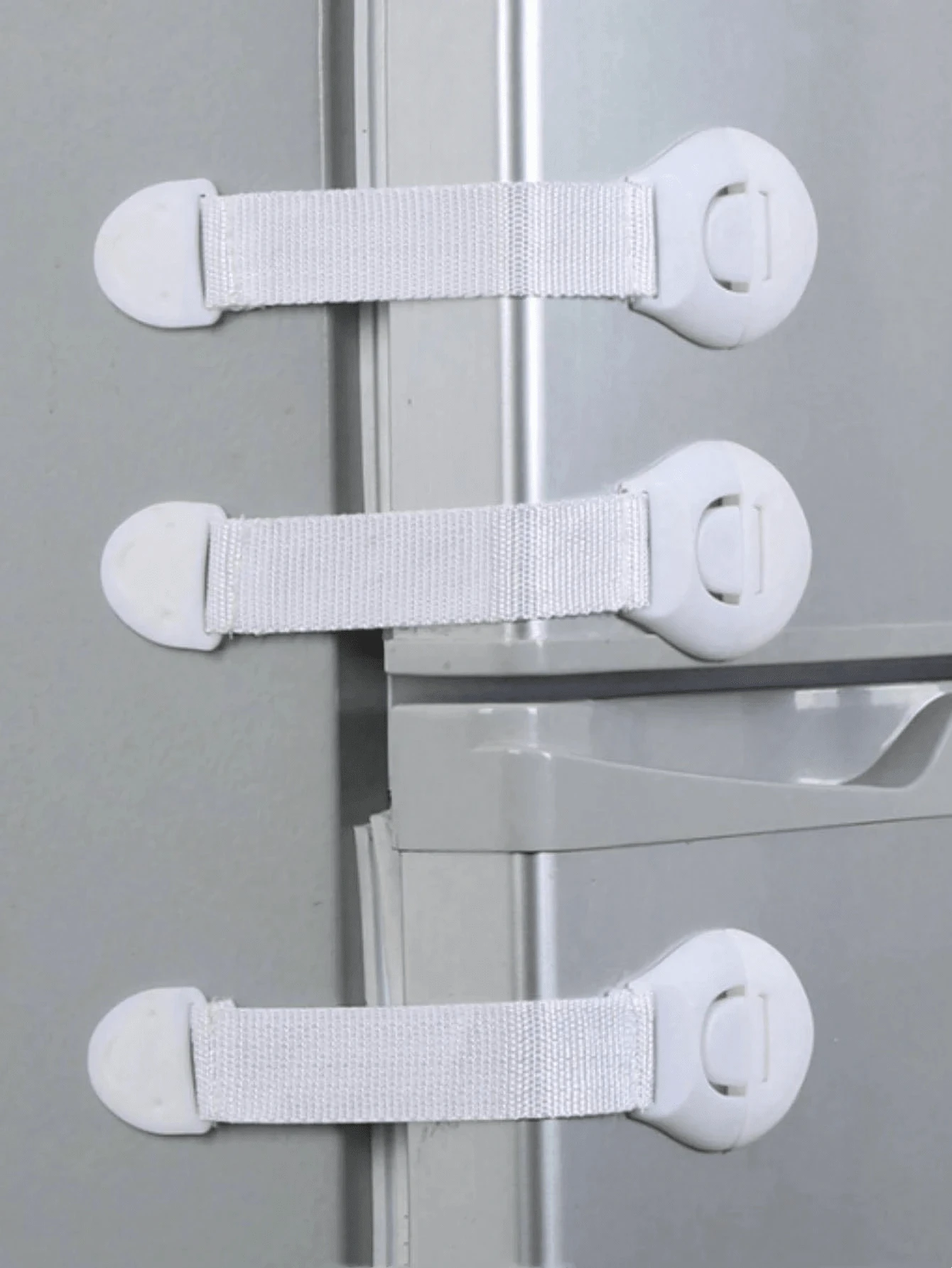 4/6/10pcs Belt Cabinet Lock, White Plastic Protection Drawer Lock, Home Use