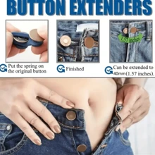 4/6/8/10/12/16pcs Casual Metal Waist Belt Extender Buttons, Adjustable Detachable No Needle Denim Pants Expander, Suitable For Everyday And Special Occasions - Unisex - Multicolor - View 9