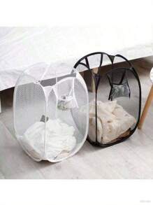 1 Stück faltbarer Mesh Wäschekorb, atmungsaktiver Schmutzwäsche Aufbewahrungskorb, Farbe: Einfarbig, Verwendung: Wäschesammlung, Spielzeug & Sundries Aufbewahrung, Wäschekorb, Waschkorb, Badezimmer Organizer, Korb, Aufbewahrungskorb, faltbarer Wäschekorb