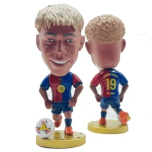 Figura coleccionable fútbol soccer Lamine Barcelona, figura miniatura Lamine con uniforme Barcelona, accesorios coleccionables - Azul Marino - Ver 2