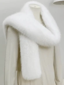 1 件，女士冬季围巾，毛绒围巾，温暖围巾，时尚百搭围巾