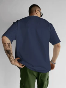 ART OF GOD ON DISPLAY, Custom Graphic Tees For Men - Men's Tees. Casual And Stylish Summer Short-Sleeve Tees Made Of 100% Cotton - 藏蓝色 - 查看 4
