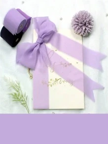 4/3/2/1 Rolls Light Purple, Gradient Purple Handmade Chiffon Silk Ribbon Fringe 4cm X 5m Frayed Edges Ribbons For Wedding Invitations, Bridal Bouquets, Gifts Wrapping Crafts, Holiday Decorations,Valentine's Day Party Supplies, Bouquet Wrapping