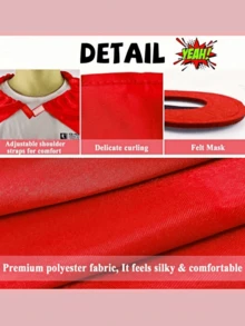 2pcs Super Hero Cape And Mask Set, Super Hero Costume For Halloween Party, Gift For Role Play And Party - Multicolor - View 3