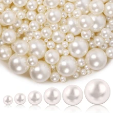 100/400pcs (6-10mm) White Faux Pearl Rose Flower Acrylic Spacer Beads - Handmade Jewelry DIY Bracelet Necklace Mobile Phone Chain Accessories Valentines - One Pack - View 11