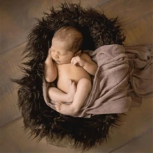Newborn Photography Props - Soft Fluffy Backdrop Carpet, Newborn Photography Staging Decor, Baby Party - 50X60CM - View 3