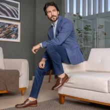 Sapato Social Casual Masculino em Couro Elegância e Conforto Design Moderno e Sofisticação Sola de Couro Natural - Marrom - Visão 4