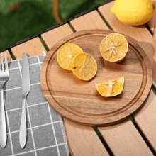 Compact Wooden Cutting Board - Natural Composite Wood, Food Safe, Multi-Purpose Kitchen Cutting Board, Food Tray, Suitable For Holidays And Daily Use, Homemade Food Prep Cutting Board - Brown - View 7