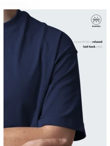 ART OF GOD ON DISPLAY, Custom Graphic Tees For Men - Men's Tees. Casual And Stylish Summer Short-Sleeve Tees Made Of 100% Cotton - 藏蓝色 - 查看 2