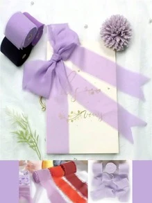 4/3/2/1 Rolls Light Purple, Gradient Purple Handmade Chiffon Silk Ribbon Fringe 4cm X 5m Frayed Edges Ribbons For Wedding Invitations, Bridal Bouquets, Gifts Wrapping Crafts, Holiday Decorations,Valentine's Day Party Supplies, Bouquet Wrapping