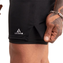 Men's 2-In-1 Double Shorts Kit With Internal Pocket For Running, Training And Gym – Thermal Compression - 1-Đen 1-Trắng - Xem 7