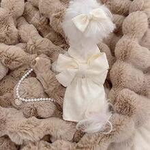 1 buc. Rochie cu bretele din lână pentru animale de companie toamnă/iarnă, haine pentru câini/pisici