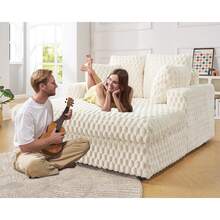 53 Inch Oversized Chaise Lounge, Upholstered Sofa Bed With Throw Pillows And Armrests, Sleeper Chair- Comfy Chair Bed For Living Room,Beige - Màu be - Xem 7