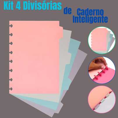 Conjunto de Divisórias Coloridas Para Caderno Inteligente Expansão Matérias Papelaria Escola Faculdade Kit