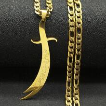 Sword Shape Hollow Pendant Gold/Silver/Black Color Stainless Steel Sword Necklace Fashion Gorgeous Gifts For Men And Women