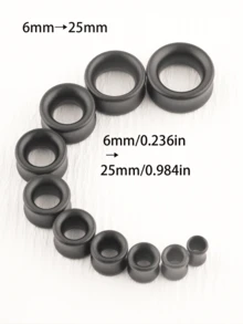 2 chiếc khuyên tai bằng gỗ đen và cà phê cổ điển, rỗng và đặc, nhẹ, thích hợp đeo hàng ngày - Bộ khuếch đại tai - Xem 11