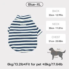 1 件条纹弹性柔软宠物毛衣，适合春、夏、秋、冬，适合中小型犬，有灰色、绿色、蓝色可选