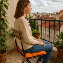 MADE IN TURKEY 2 Pack Comfortable & Soft 40*40 Cm Chair Cushion – 250g Silikon Filling – Soft & Durable - Yellow - View 6