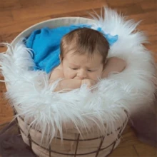 Newborn Photography Props - Soft Fluffy Backdrop Carpet, Newborn Photography Staging Decor, Baby Party - 50X60CM - View 9