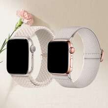 2 Packs 18mm Braided Stretchy Nylon Watch Bands Compatible With Garmin Venu 3S/2S,For Garmin Forerunner 255S/265S Band,Vivoactive 4s/Vivomove 3s/Move3S Watch Band,For HW Watch GT4 GT5 41mm/GT5 Pro 42mm Band,For Fossil GEN6 42mm/Women's Sport Watch Band,Quick Release Loop Elastic Strap For Women Men