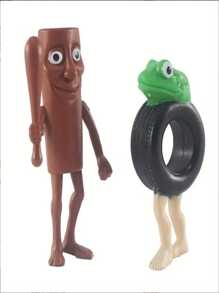 1/8/16/24 件 TungTungTungSahur 意大利互联网病毒脑腐生物模型雕像 TraalaleroTralala BombardiroCrocodilo，桌面装饰/恶作剧收藏家套装（有趣的小雕像） - 彩色 - 查看 11