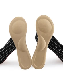 1 Pair Women's Sweat-Absorbent Anti-Slip Trimmable Sandal Insoles With Arch Support, Breathable - Beige - View 5
