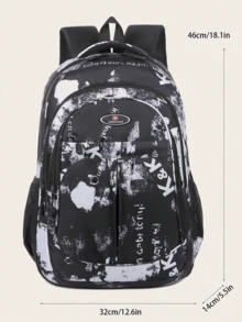 Balo thời trang nhiều màu dung tích lớn, Balo phong cách học sinh, Balo nhẹ, Balo học sinh dung tích lớn, Balo máy tính nhiều ngăn dung tích lớn rộng rãi có thể đựng vừa máy tính xách tay 15,6 inch, Dây đeo vai có thể điều chỉnh, Dây đeo vai thoải mái và thoáng khí, Một chiếc túi không thể thiếu cho học sinh tiểu học, học sinh trung học cơ sở và sinh viên đại học trong mùa tựu trường, Quà tặng tinh tế - màu đen - Xem 5