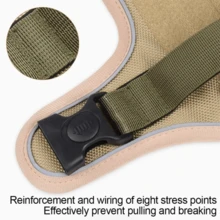 Colete com Pega Coleira Peitoral Para Cachorro Cães Médios Grande Refletivas Ajustáveis De Estimação - Caqui - Visão 8