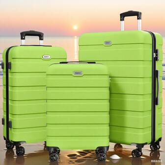 3-Piece PC ABS Hardside Luggage Set 20 24 28 Inch Suitcases W/ TSA Locks & 4 Double Spinner Wheels - Durable Travel Suitcase