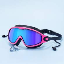 Adult Large Frame Waterproof Anti-Fog Swimming Goggles With Built-In Earplug, Nose Clip, Clear Vision Swimming Eyewear Accessories, Beach Essentials, Beach Accessories, Pool Float