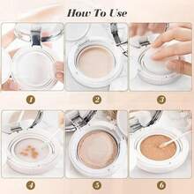 Empty Air Cushion Puff Box, Portable Makeup Powder Container, DIY Cushion Foundation Case, Cosmetic Makeup Case, BB CC Sun Cream Container (Pink)