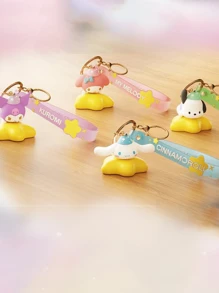 星光夜灯系列钥匙扣吊坠，可爱夜光钥匙扣，采用流行卡通人物造型，星形设计，发出柔和暖光，为您的钥匙、包包或背包增添俏皮可爱的气息。 - 彩色 - 查看 6