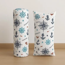 Juego de 1 sábana ajustable con estampado (1 pieza) Hecho en Turquía - Algodón turco - 100x200 cm + (1 pieza) Funda de almohada 50x70 cm | Ropa de cama suave y duradera - Azul - Ver 2