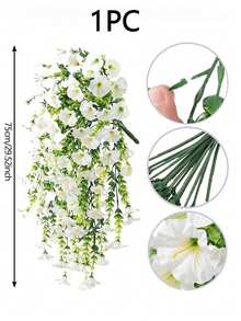 1PC Artificial Flowers Outdoor Silk Morning Glory Simulated Flowers Eucalyptus Leaves, UV Resistant Realistic Hanging Flowers, Wedding Home Office Garden Decoration Birthday Decoration Anniversary Decoration Festival Decoration Graduation Decoration - Multicolor - View 8