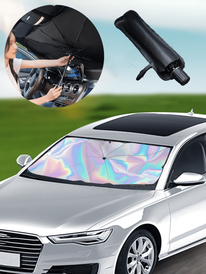 [Rapid Cooling Laser Sunshade] Rapid Cooling TZMAXGT Laser Car Sunshade - Foldable Front Windshield Sun Protection - Fits Most Car Models