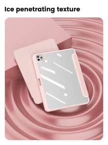 纯粉色亚克力透明水晶背壳，防震设计，适用于 iPad 第七代、第八代（10.2 英寸）和第十代。内置笔槽，支持睡眠唤醒功能/多种折叠支架方式。是节日和新年的馈赠佳品。 - 淺粉色 - 查看 4