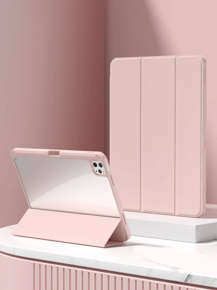纯粉色亚克力透明水晶背壳,防震设计,适用于 iPad 第七代、第八代(10.2 英寸)和第十代。内置笔槽,支持睡眠唤醒功能/多种折叠支架方式。是节日和新年的馈赠佳品。 - 淺粉色 - 查看 1