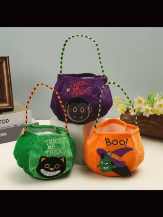 Ny hetsäljande Halloween-trick-or-treat-påse, 3D-pumpaformad godispåse, mångsidig för flera tillfällen, rolig liten present
