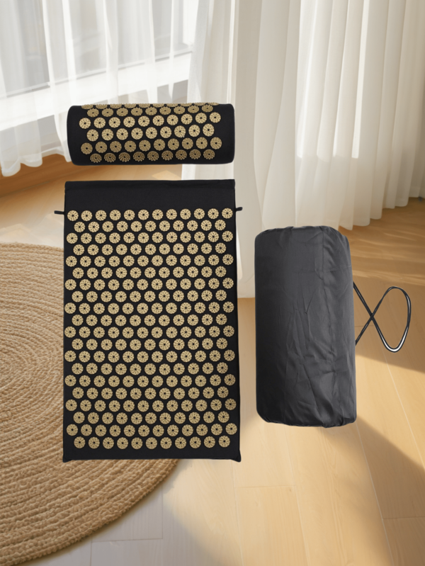 1pc Acupressure Mat And Pillow Set, Gently Stimulates Acupuncture Points And Nerves On Body Contact Areas (Such As Buttocks, Back, Soles, Etc.) To Promote Local Blood Circulation, Relieve Muscle Tension, Similar To The Mild Stimulation Principle Of Traditional Chinese "Plum Blossom Needle"