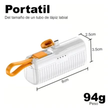 Mini Power Bank Pila Batería Recargable Carga Rápida 5000mah Tipo C y Conector Lightning