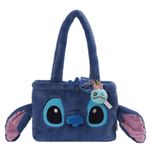 1PC Disney Officially Licensed Stitch Bag Cute Plush Bag Cuddly Toy Collectible Packs Purse Zipper Cosmetic Bag For Casual Work Shopping Commute Party School Season Present To Best Friends Students Classmates Couples