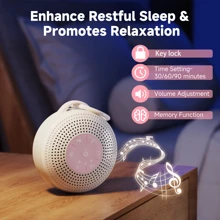 JUSLACO 白噪音机，适用于婴儿成人的便携式声音机，配备 2000mAh 电池，雨声机，带有 21 种舒缓声音，带有计时器和音量调节的声音疗法，适用于睡眠、育儿、旅行、送给男士女士的情人节礼物 - 粉色 - 查看 10