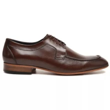 Sapato Social Casual Masculino em Couro Elegância e Conforto Design Moderno e Sofisticação Sola de Couro Natural - Marrom - Visão 6