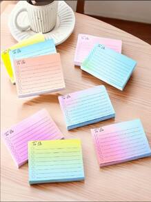 50/150 件渐变色多色计划便签，个性化记事本，横向版本，适合学生、办公室工作人员、家庭使用、学校用品、返校用品、办公用品、办公桌配件、返校配件、办公与学习用品 > 笔记本与书写板 > 便签