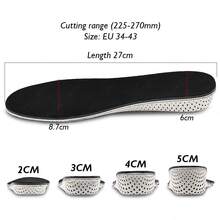 Invisible Height Increase Insoles Men Women Shoes Insole EVA Memory Foam Heel Lifting 2/3/4/5CM Taller Cushion Heighten Shoe Pad