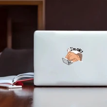 OK Cat 卡通猫乙烯基贴纸，防水自粘贴纸适用于汽车、笔记本电脑、卡车、摩托车，防刮保护和装饰边，适用于木材、塑料、玻璃、金属、陶瓷表面，光滑表面，一次性使用，不对称形状汽车 - 彩色 - 查看 7