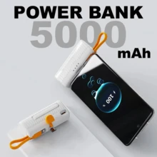 Mini Power Bank Pila Batería Recargable Carga Rápida 5000mah Tipo C y Conector Lightning