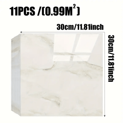 11 pezzi Pannello composito in alluminio con adesivo, motivo marmorizzato, carta da parati impermeabile e antimuffa in PVC per decorazione di pareti di cucina e bagno, finto rivestimento in marmo, adesivi per rinnovo, carta da parati, articoli decorativi primaverili per rinnovare la tua casa, adesivi decorativi Rama