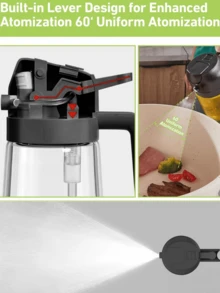 16oz Olive Oil Dispenser For Kitchen - 2 In 1 Olive Oil Dispenser And Oil Sprayer - Olive Oil Dispenser Bottle -2 In 1 Oil Dispenser & Oil Sprayer For Cooking - 16oz Oil Dispenser For Kitchen, 470ml Olive Oil Dispenser Bottle For Kitchen, Barbecue, Salad.Christmas Stuff. - 黑色 - 查看 6