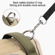 Colete com Pega Coleira Peitoral Para Cachorro Cães Médios Grande Refletivas Ajustáveis De Estimação - Caqui - Visão 4